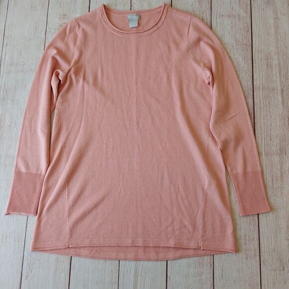 Chico's pullover crew neck sweater pale coral sz 00 NWT - Picture 7 of 8